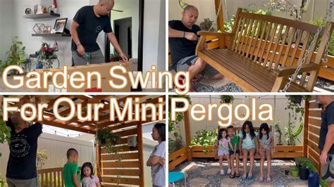 Outdoor Wood Porch Swing Garden Swing For Our Mini Pergola Patio