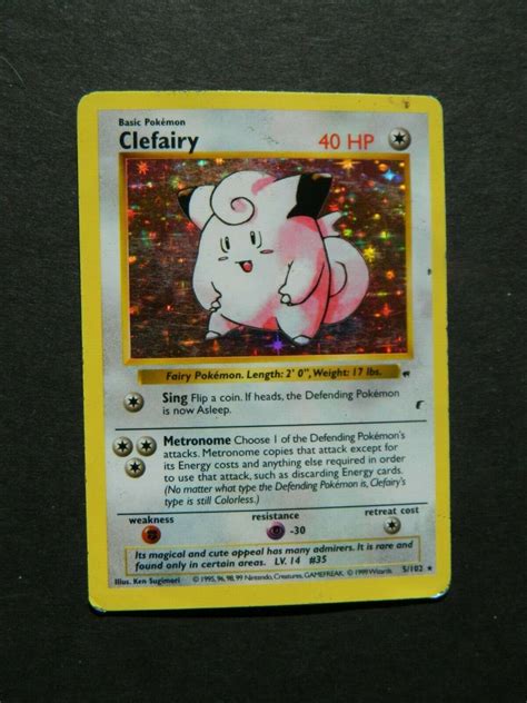 Pokemon SHADOWLESS CLEFAIRY 5 102 BASE SET HOLO PL EBay