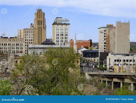 Downtown Youngstown Ohio Skyline Editorial Image - Image of facade ...