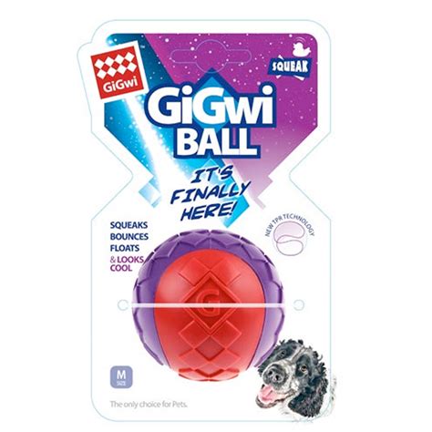 GiGwi Ball Red/Purple Squeaker Solid (Medium) - Naturally For Pets