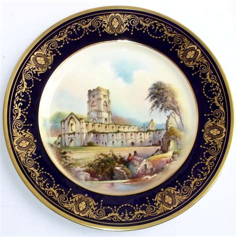 Limited Edition Hand Painted Aynsley Abbey Plates Set Of