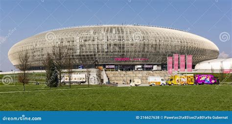 The Tauron Arena Krakow. a View from the Outside of a Modern Entertainment and Sports Facility ...