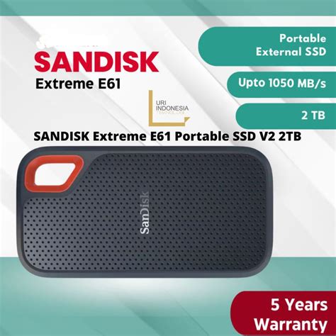 Sandisk Extreme E61 Portable Ssd V2 2tb Usb32 Type C 1050 Mbps