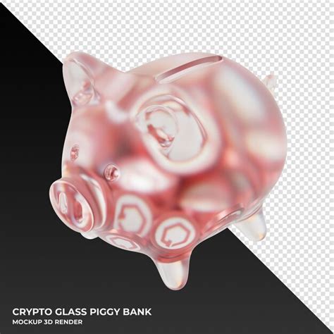 Premium Psd Gatetoken Gt Glass Piggy Bank With Crypto Coins D