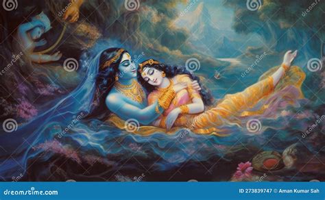 Lord Radha Krishna Are Known For Their Divine Love And Devotion Towards Each Other Stock