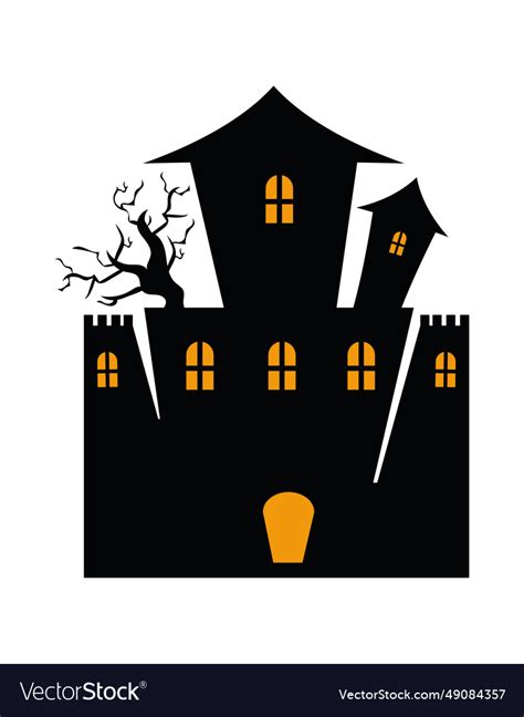 Halloween castle night Royalty Free Vector Image