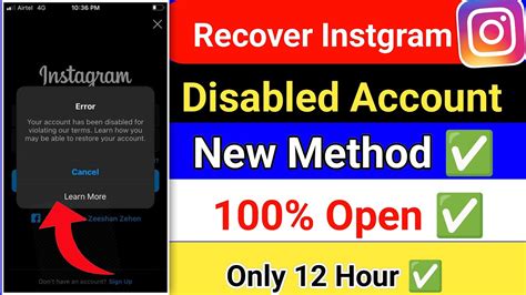 Instagram Account Disabled How To Get Back How To Recover Disabled