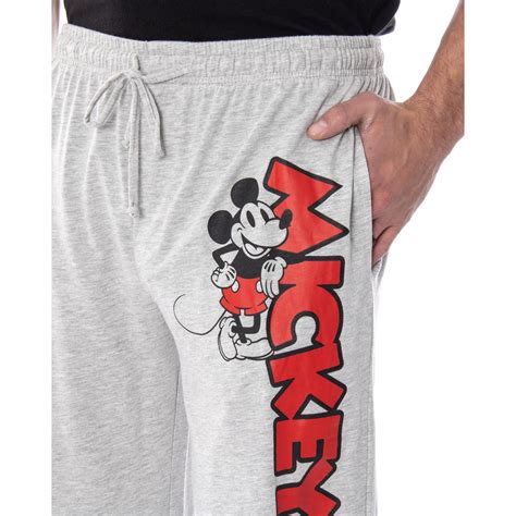 Seven Times Six Disney Mens Mickey Mouse Character Classic Pose Loungewear Adult Sleep Pajama Pants