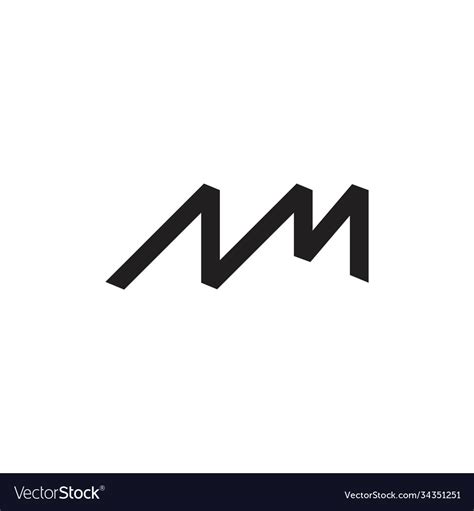 Abstract Letter Nm Simple Geometric Line Logo Vector Image