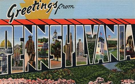 Greetings From Pennsylvania Large Letter Postcard Vintage Postcards