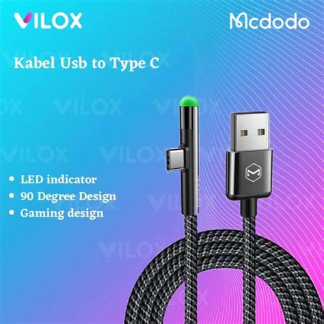 Jual Mcdodo Kabel Data Fast Charger 2A Usb Type C L Angle LED Gaming