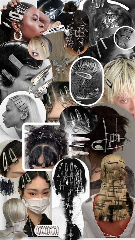 Hair Clips Monochrome Blacksilver Hair Hairstyles Hairclips Black