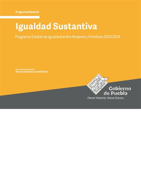 Programa Estatal De Igualdad Entre Mujeres Y Hombres 2020 2024 Pdf