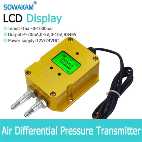 Led Lcd Air Differential Pressure Transmitter 4 20ma Rs485 Output Fan Differential Duct Pressure