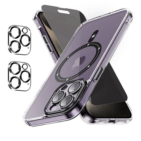 Tashhar Iphone 15 Plus Magnetic Case With Privacy Screen And Lens