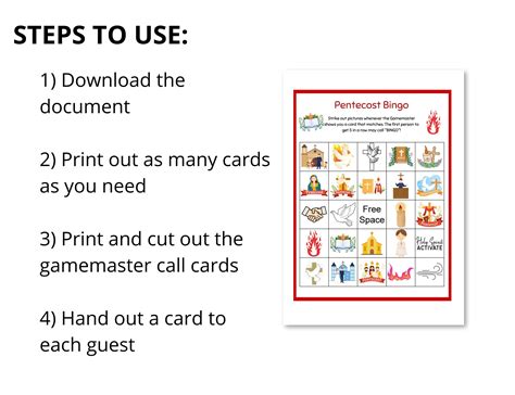 Pentecost Bingo Printable 50 Pentecost Bingo Cards Pdf Whitsunday