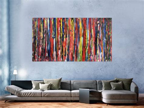 Hochwertige Kunst Auf Leinwand Modernes Buntes Acrylbild Abstrakt Viele