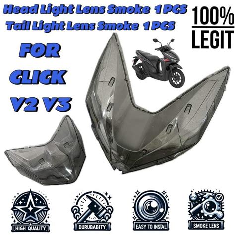 HONDA CLICK 125i 150i V3 SMOKE HEAD LIGHT LENS AND TAIL LIGHT LENS FOR