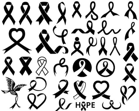 Digital Art & Collectibles Cancer Ribbon SVG png Silhouette Cameo svg ...