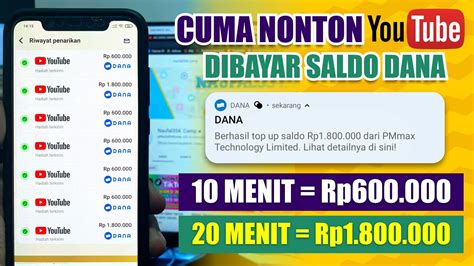 Pasti Cair Nonton Youtube Dapat Uang Cara Dapat Saldo Dana