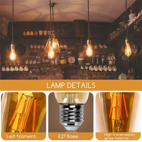 E27 Led Filament Retro Vintage Nostalgie Birne Leuchtmittel Glühbirne 4