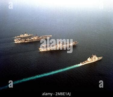 An Aerial View Of The Aircraft Carriers Of Battle Force Zulu Underway