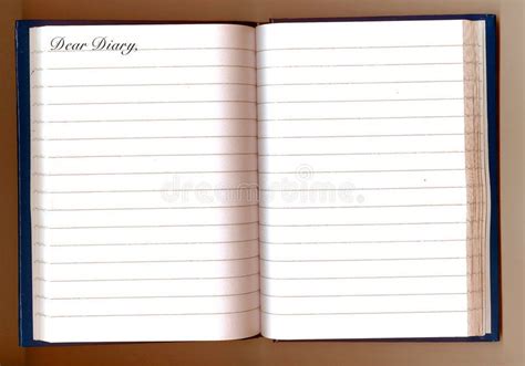 Dear Diary Image Of Diarly Or Journal Book Opened To A Blank Page