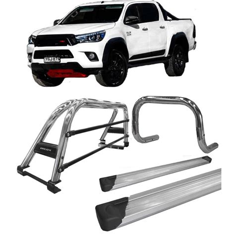 Kit Quebra Mato Estribo Sant Antonio Duplo Hilux 1620 Cromo