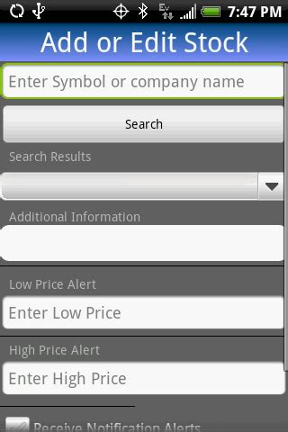 Stock Price Alerts Lite – Android Apps