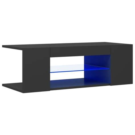 JILL SALE Meuble TV Banc TV Buffet de TV avec lumières LED Gris