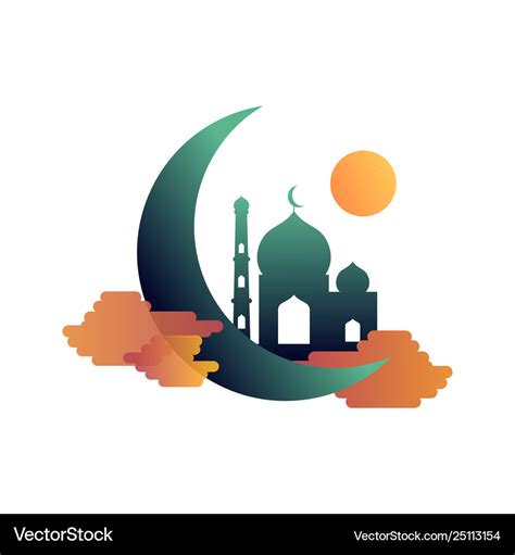 Colorful mosque icon islamic logo Royalty Free Vector Image