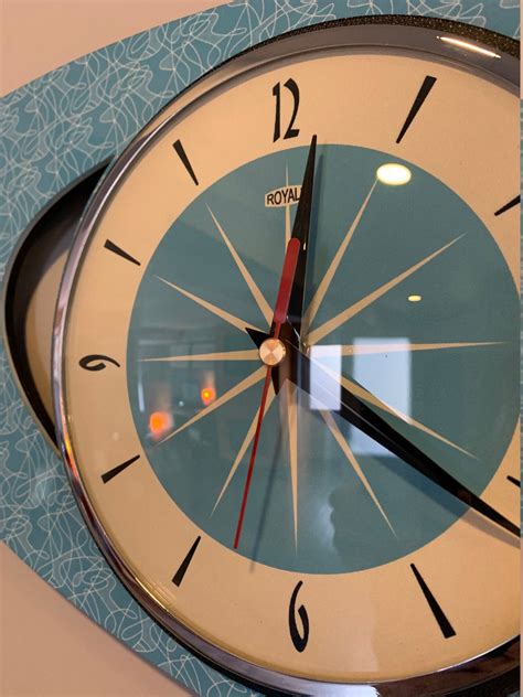 Colour Etched Lucite Formica Wall Clock From Royale Etsy