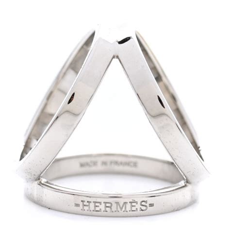 HERMES Palladium Trio Scarf Ring 1084800 FASHIONPHILE