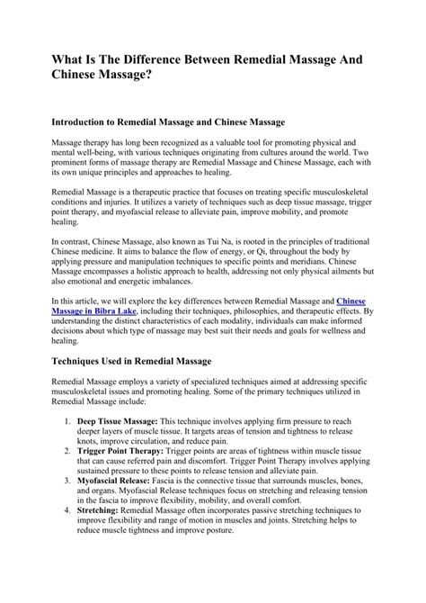 Ppt What Is The Difference Between Remedial Massage And Chinese