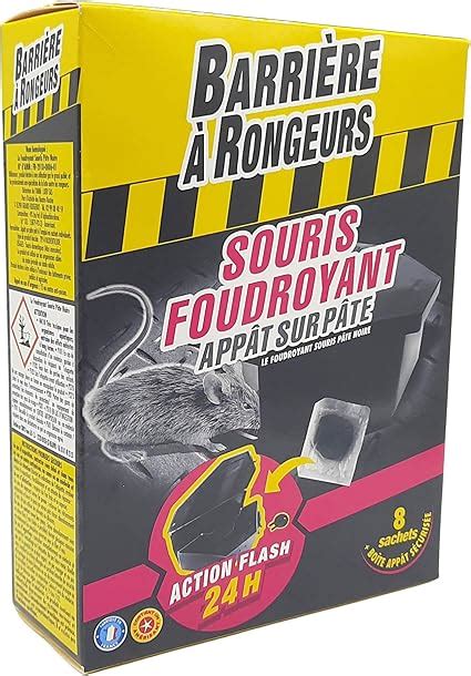 BARRIERE A RONGEURS Rodenticide contre les Souris Foudroyant Appât