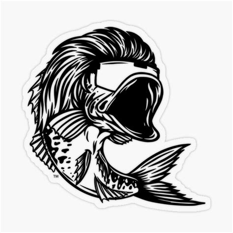 Bass Mullet Stickers Redbubble