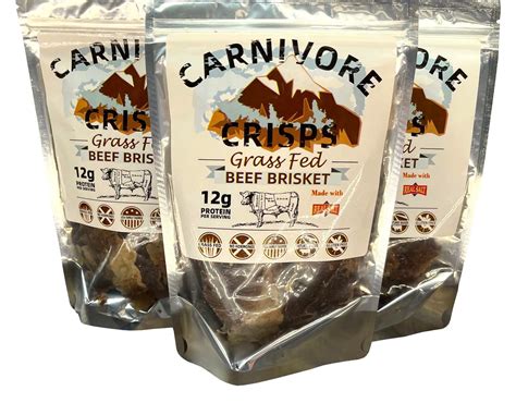 Carnivore Crisps Beef Brisket 3 15 Oz Bag 10 G Proteins Per Serving Made With