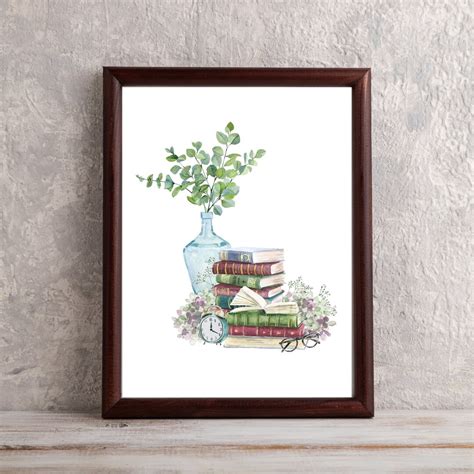 Book Wall Art Printable Book Art Print Gift for Book Lovers Bookshelf Decor Home Office Wall ...