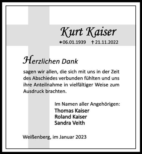 Traueranzeigen Von Kurt Kaiser Vrm Trauer De