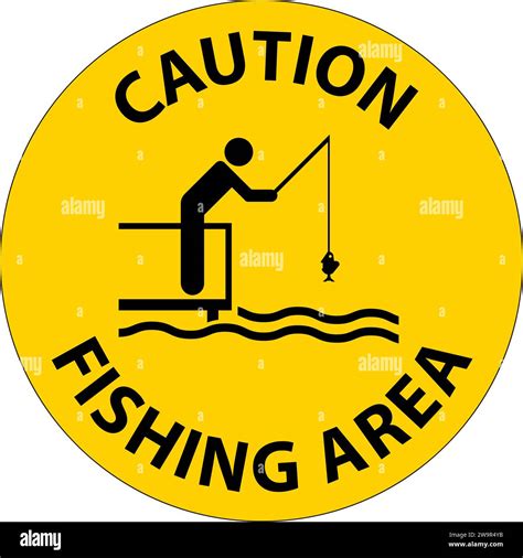 Water Safety Sign Caution Fishing Area Stock Vector Image And Art Alamy