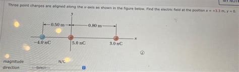 Solved Three Point Charges Are Aligned Along The X Axis As