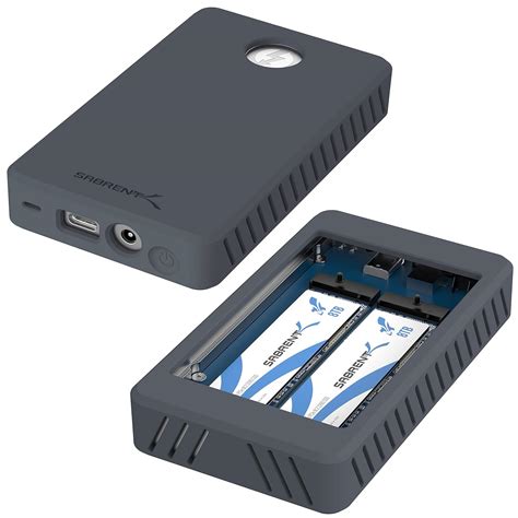 SABRENT Thunderbolt 3 To Dual NVMe M 2 SSD Tool Free Enclosure EC T3DN