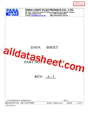 L T Hect Datasheet Pdf Para Light Electronics Co Ltd