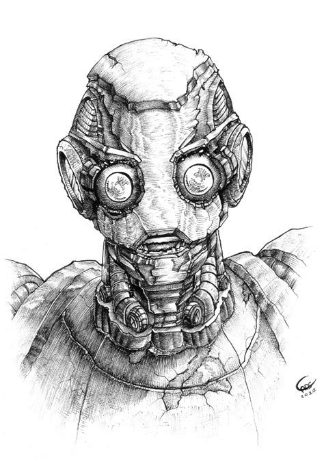 Robot Face Drawing at PaintingValley.com | Explore collection of Robot ...