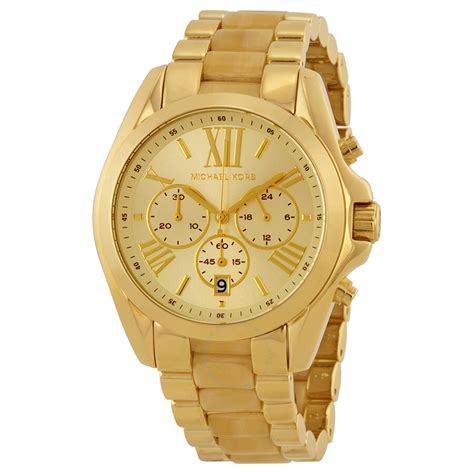 Michael Kors Bradshaw Champane Dial Chronograph Gold Tone Stainless Steel Ladies Watch Mk5722