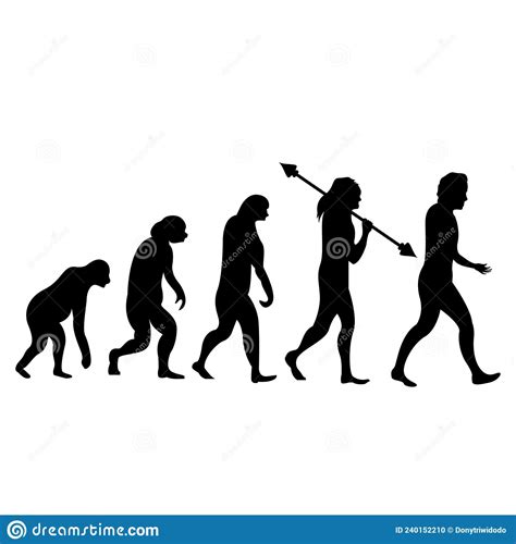 Menschliche Evolution Von Affen Zu Normalen Menschen Zeichensatz Stock Abbildung