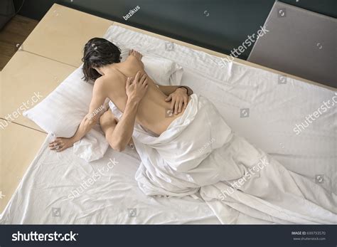 Beautiful Brunette Nude Woman Having Sex Bed Royalty Free Images Stock Photos Pictures