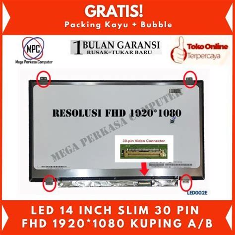 Jual Lcd Led Laptop Inch Slim Pin Fhd X Kuping Atas Bawah