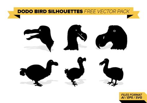 Dodo Bird Siluetas Paquete De Vectores Gratis Ai Eps Svg Uidownload