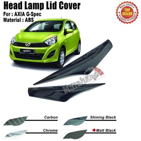 Perodua Axia G Spec Custom Fit Abs Car Headlamp Eyelid Matt Black